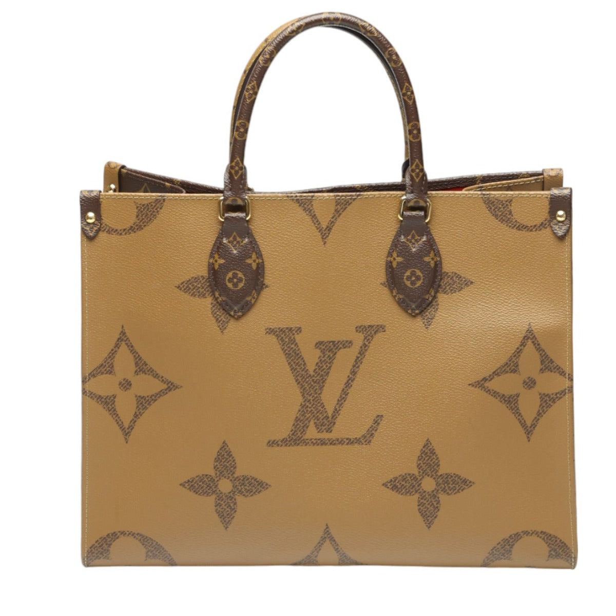 Louis Vuitton Tote Bag M45321 Monogram Canvas Brown Tote Bag Monogram On The Go Mm Women Used Authentic