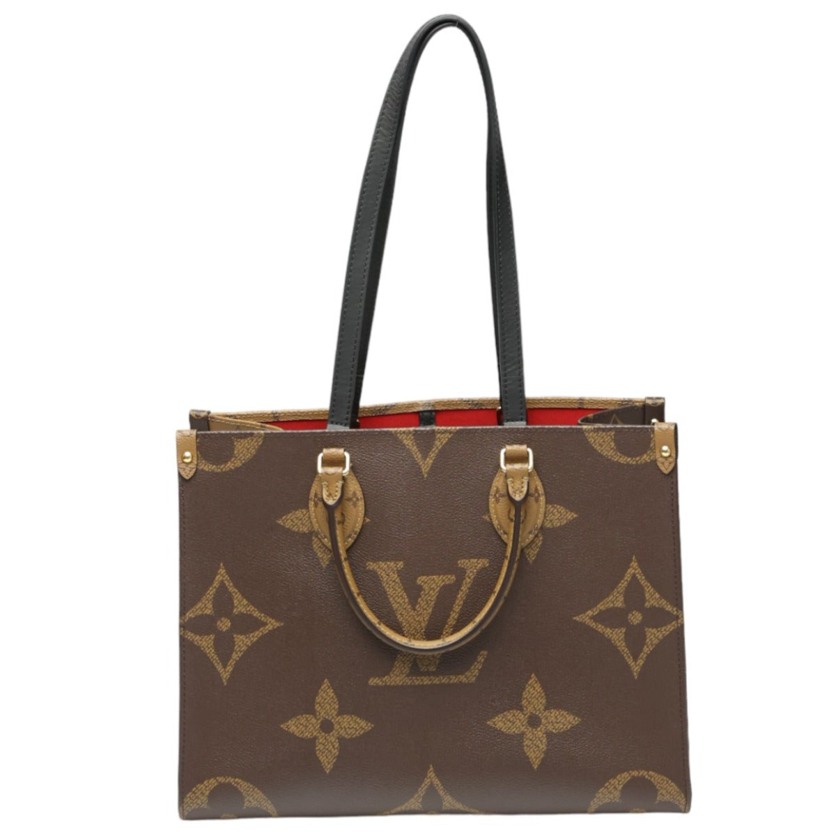 Louis Vuitton Tote Bag M45321 Monogram Canvas Brown Tote Bag Monogram On The Go Mm Women Used Authentic