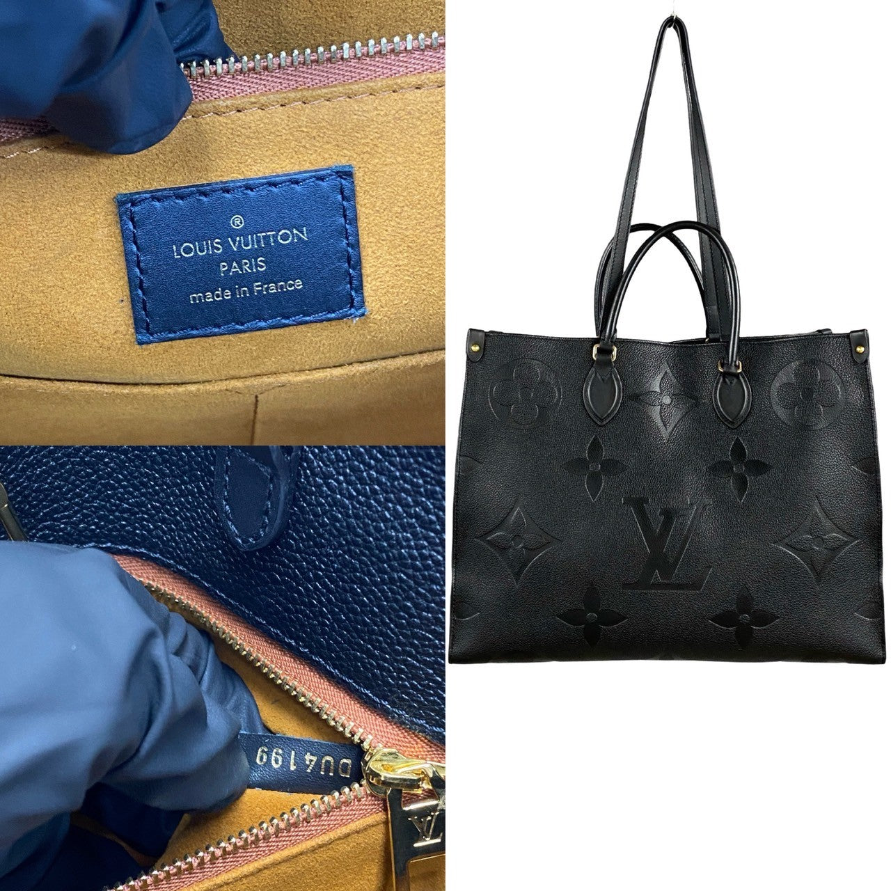 Louis Vuitton Tote Bag Leather Black Monogram Ann Platt On The Go Gm Women Used Authentic