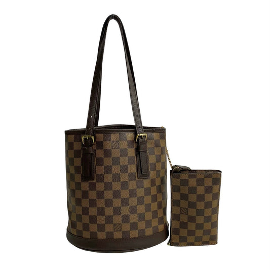 Louis Vuitton Tote Bag Leather, Pvc Brown Damier Male Women Used Authentic