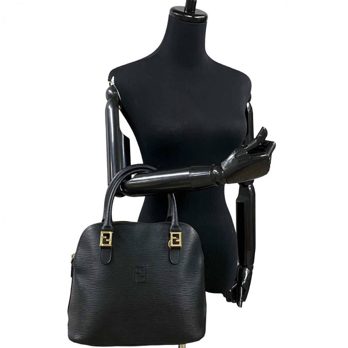 Fendi Handbag Epi Leather Black