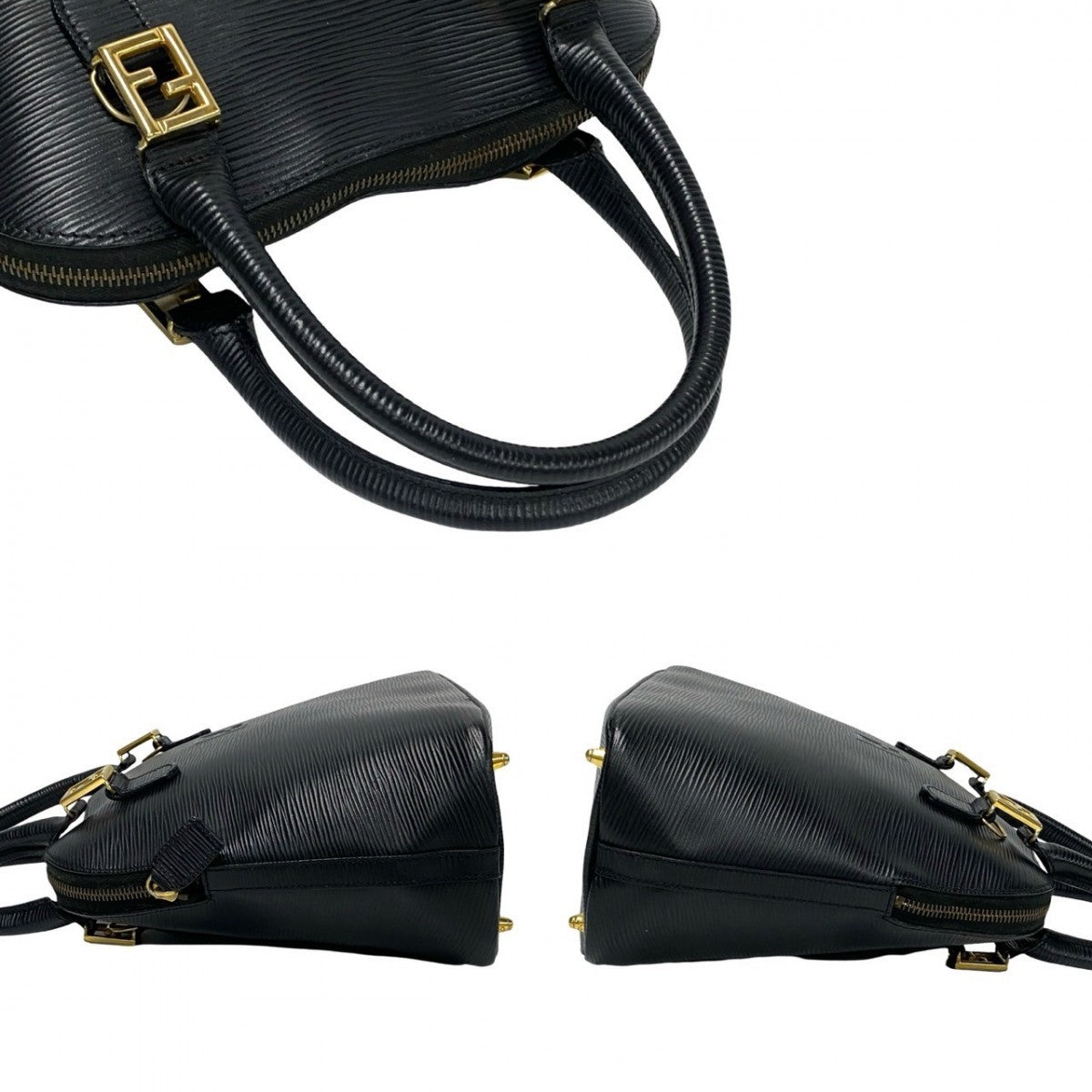 Fendi Handbag Epi Leather Black