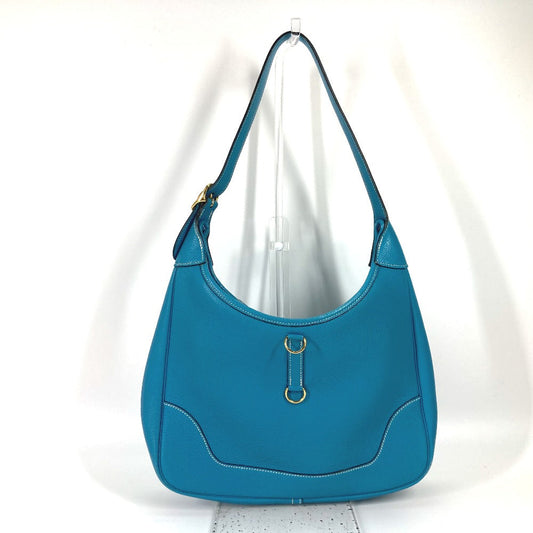 Hermes Shoulder Bag Togo Blue Trim 31 Women Used Authentic