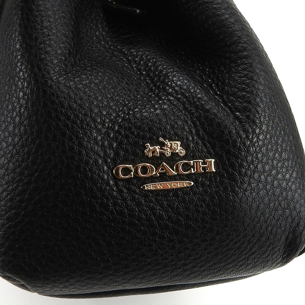 Coach Tote Bag F35723 Leather Black Women Used Authentic