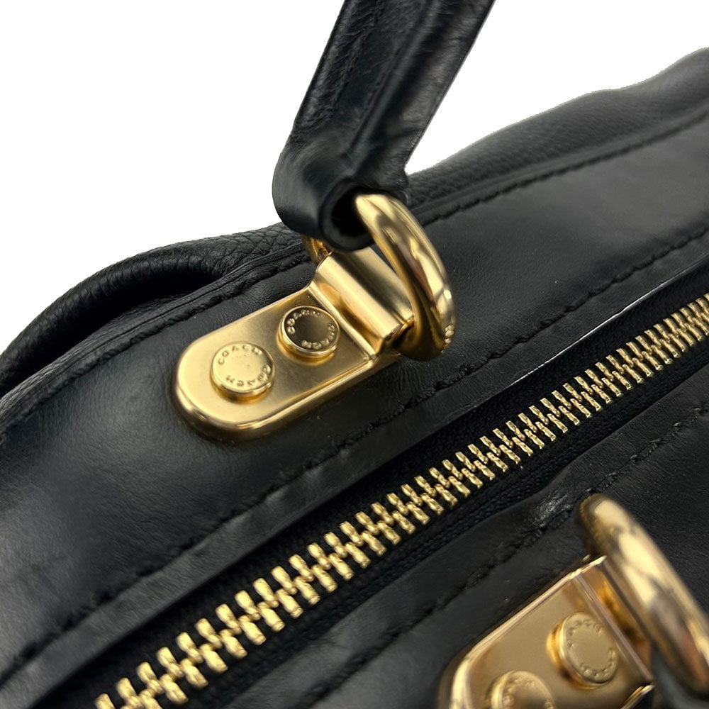 Coach Handbag 69621 Leather Black Women Used Authentic