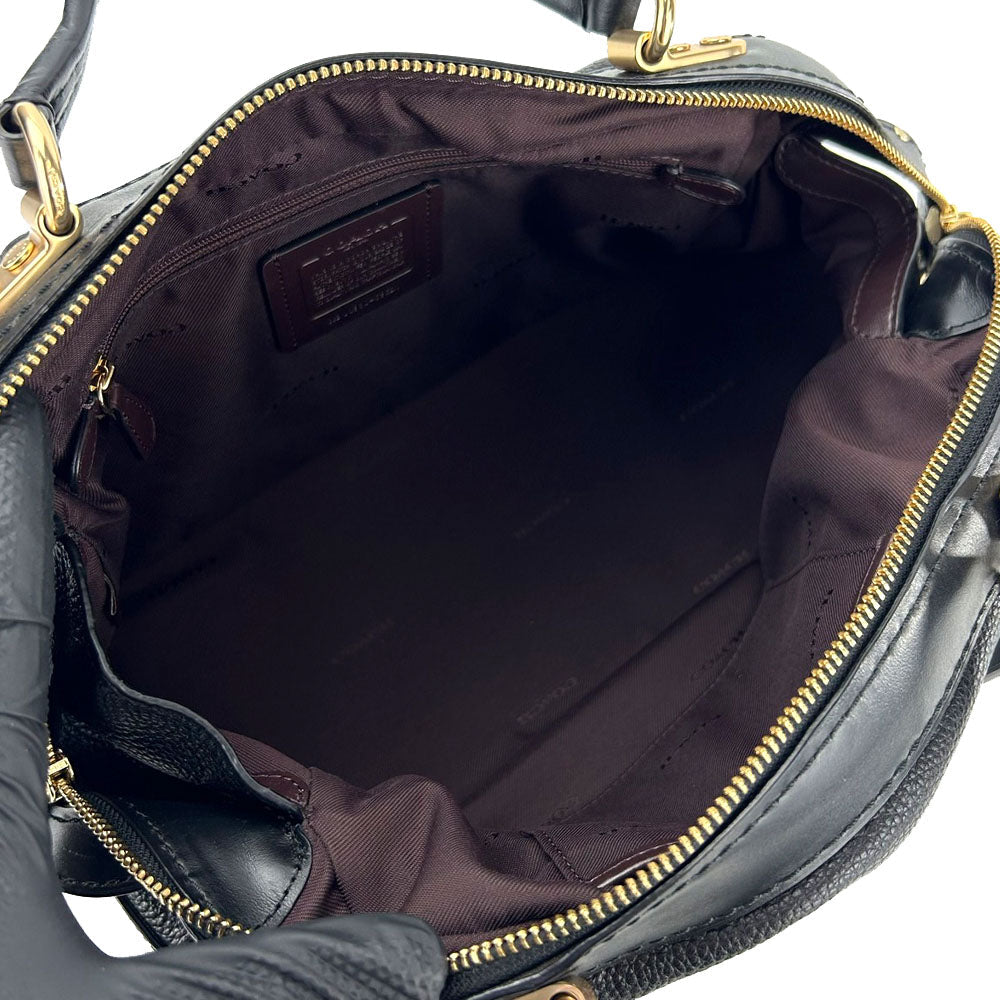 Coach Handbag 69621 Leather Black Women Used Authentic