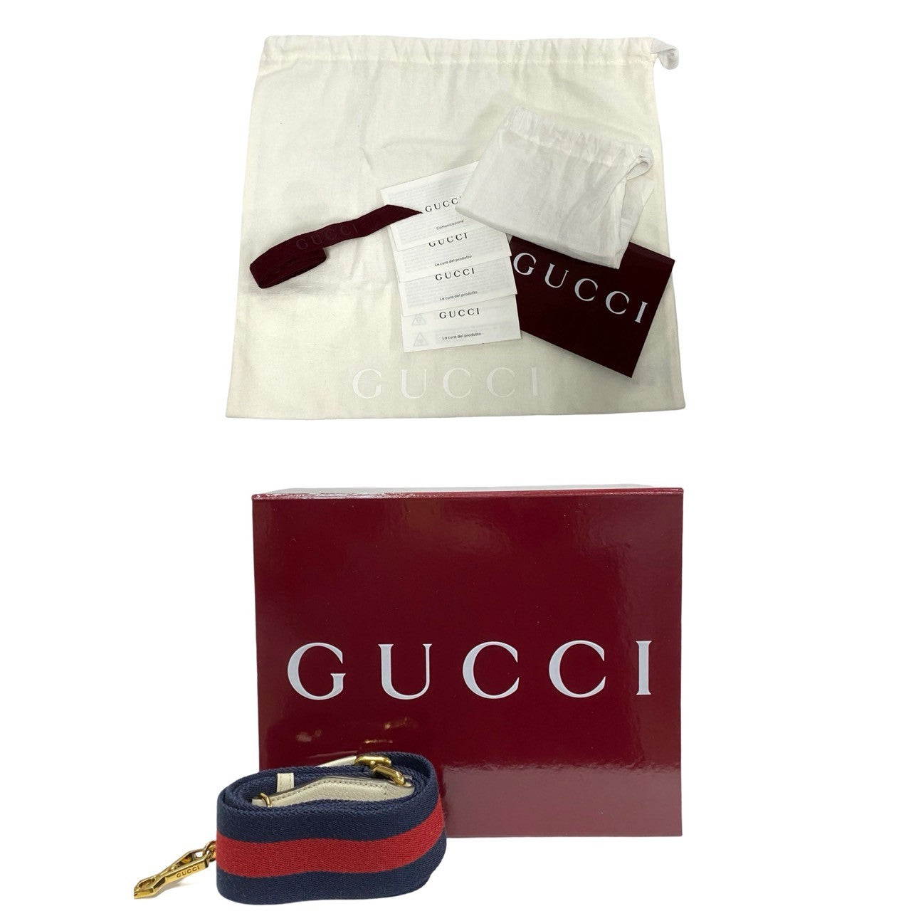 Gucci Shoulder Bag Leather White Gg Logo Metal Bamboo Diana Mini Women Used Authentic