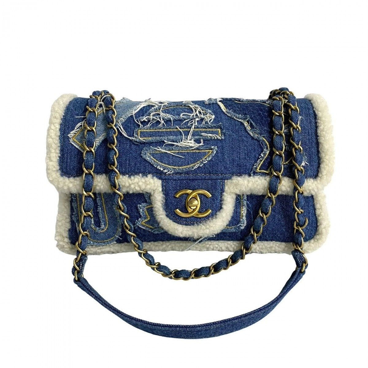 Chanel Shoulder Bag Denim Blue