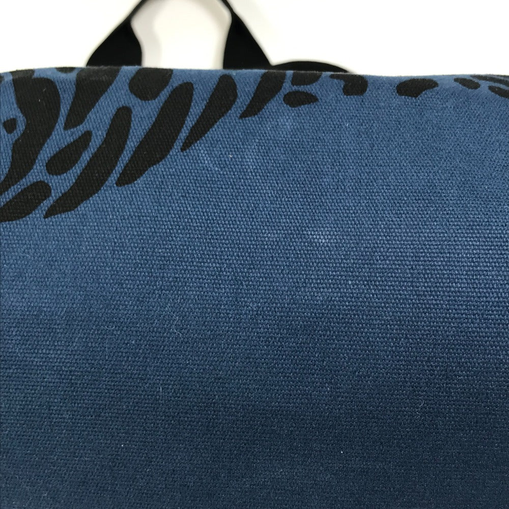 Hermes Tote Bag Canvas Navy Shoulder Bag Shoulder Bag Leopard Leopard Leopard Women Used Authentic