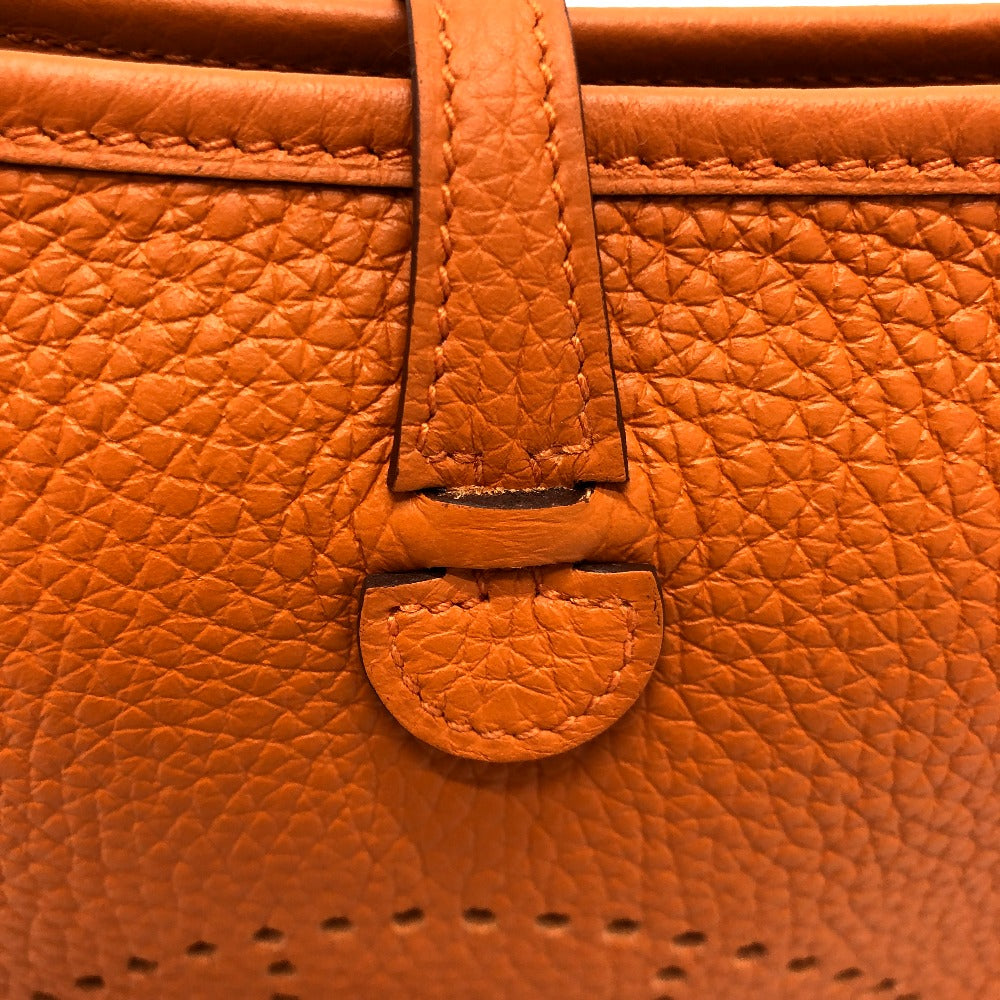 Hermes Shoulder Bag Taurillon Clemence Orange Evelyn Tpm Women Used Authentic