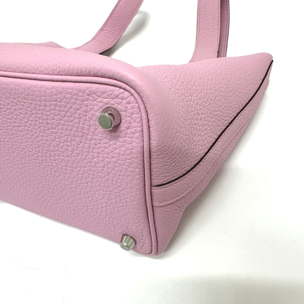 Hermes Handbag Taurillon Clemence Pink Picotin Lock Pm 18 Women Used Authentic