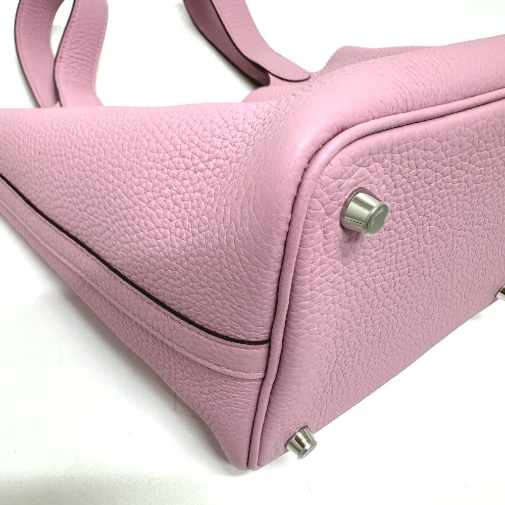 Hermes Handbag Taurillon Clemence Pink Picotin Lock Pm 18 Women Used Authentic