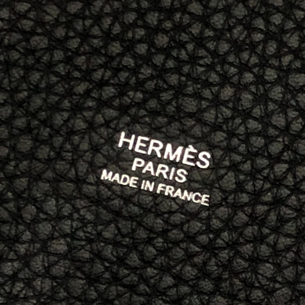 Hermes Handbag Leather Black Picotan Lock Pm Women Used Authentic