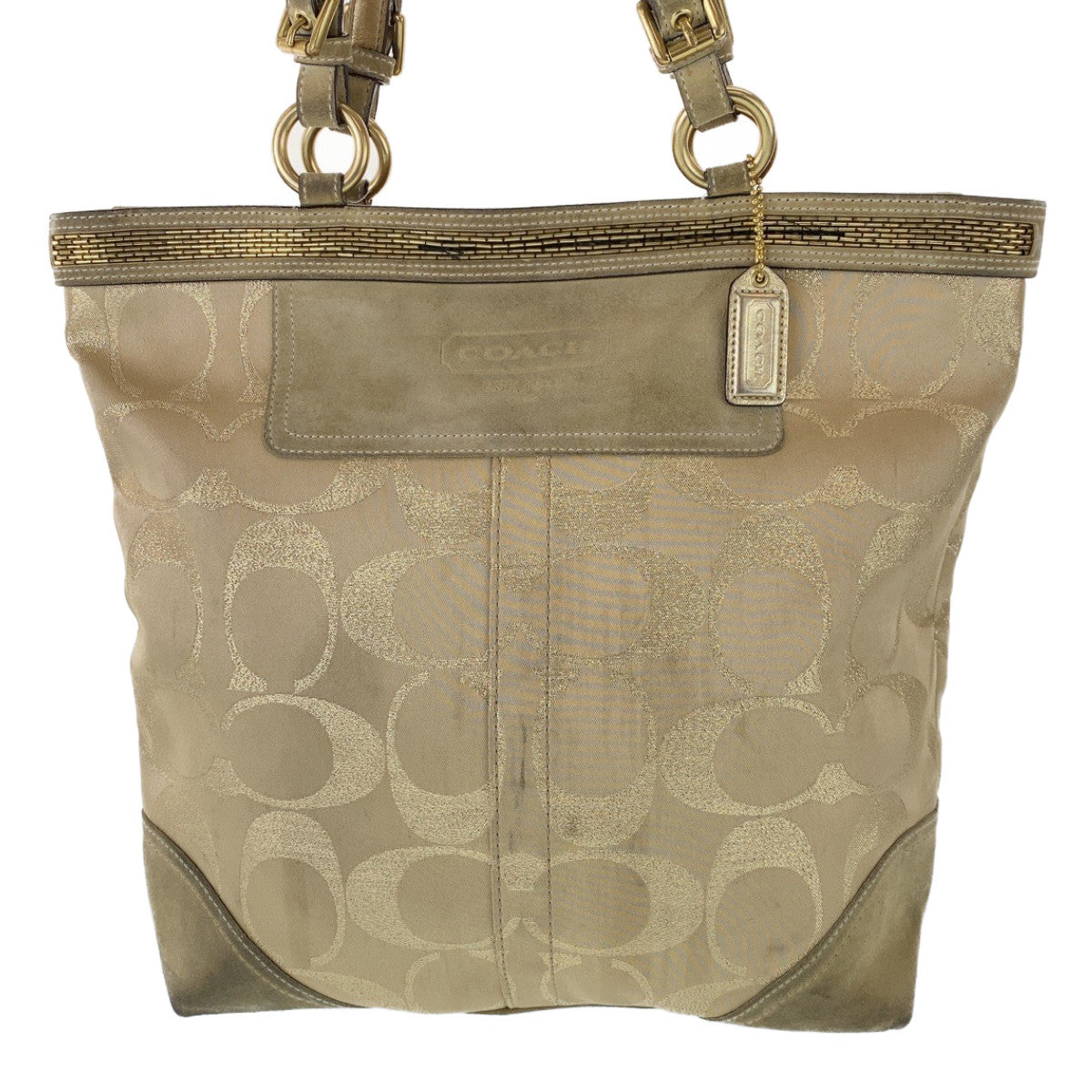 Coach Tote Bag F06 J 10390 Canvas Beige Signature