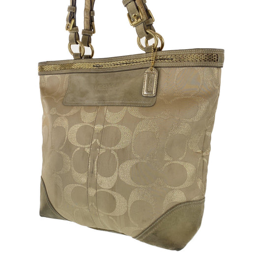 Coach Tote Bag F06 J 10390 Canvas Beige Signature