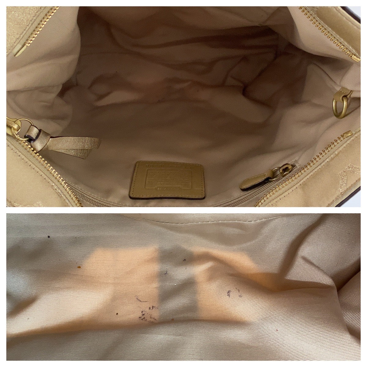 Coach Tote Bag F06 J 10390 Canvas Beige Signature