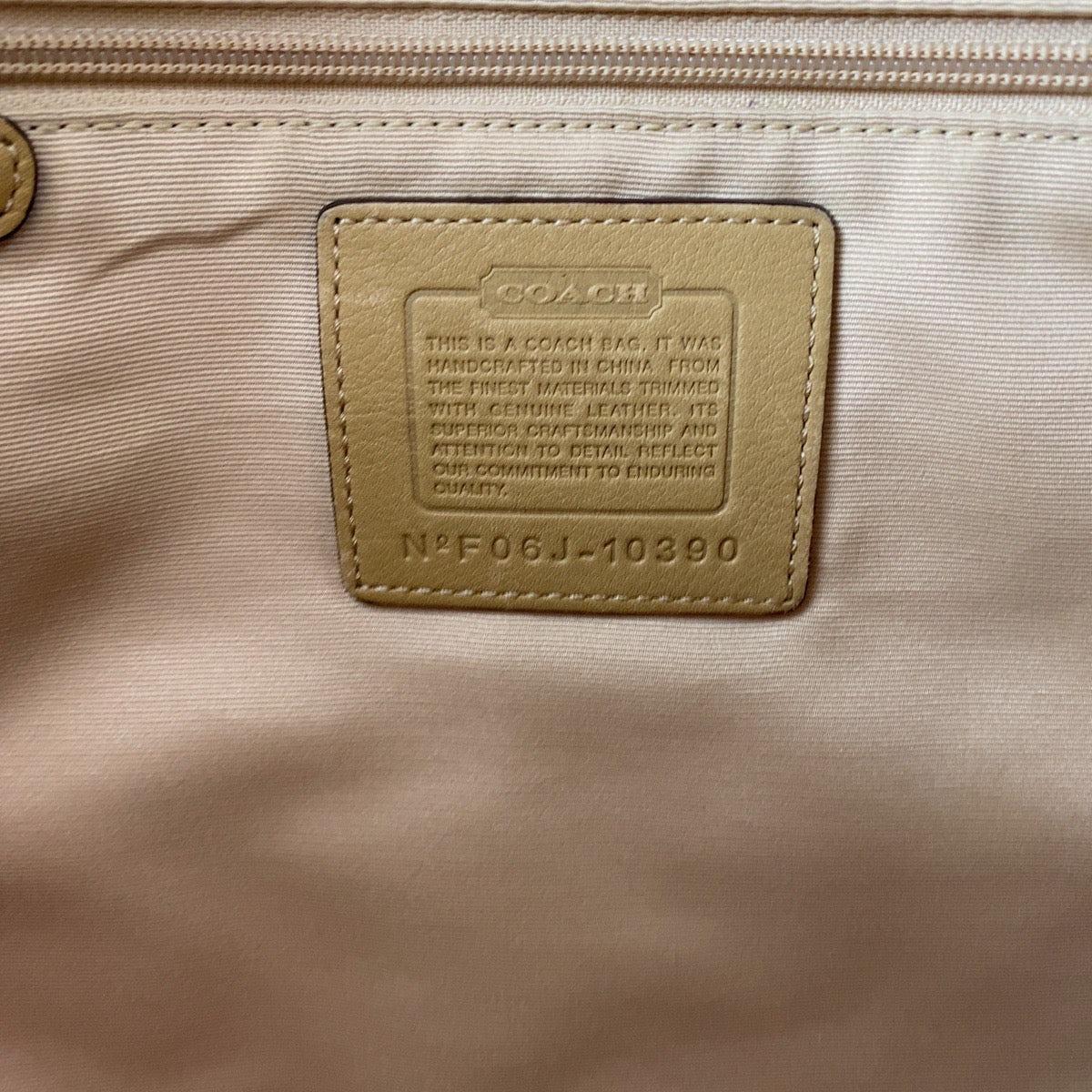 Coach Tote Bag F06 J 10390 Canvas Beige Signature