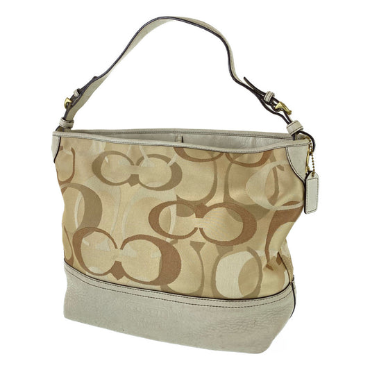 Coach Shoulder Bag A063 7656 Canvas Beige Signature