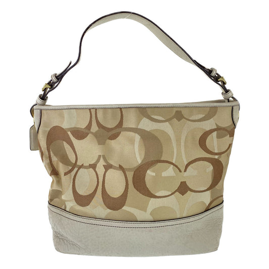 Coach Shoulder Bag A063 7656 Canvas Beige Signature