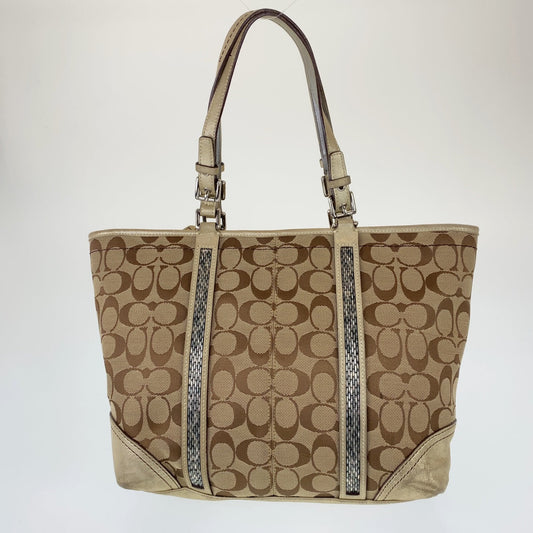 Coach Tote Bag G05 J 8 K52 Leather Brown Signature