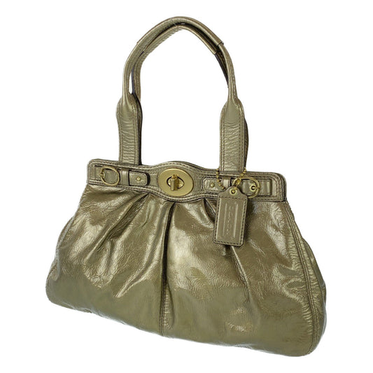 Coach Tote Bag A1069 13926 Enamel Gold Turn Lock