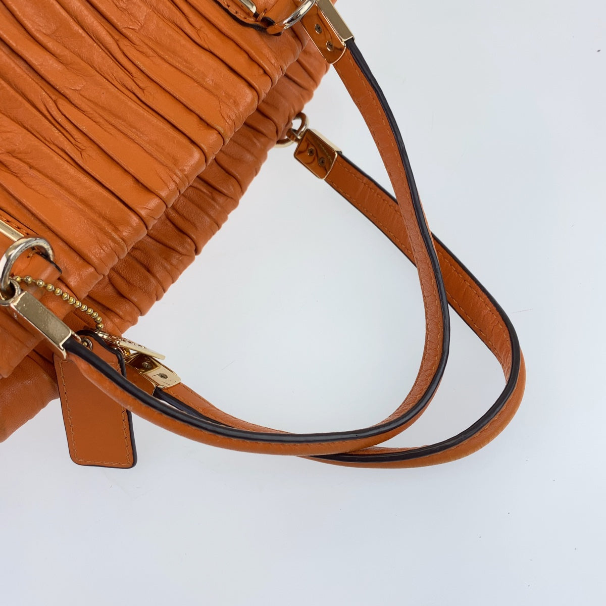 Coach Tote Bag M1394 30782 Leather Orange Madison