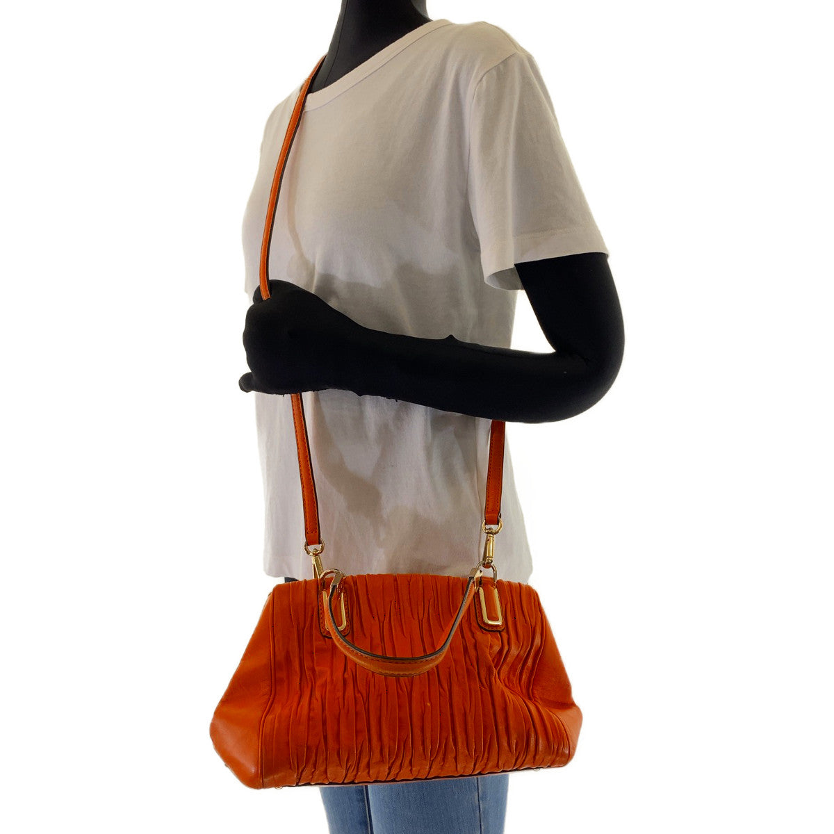 Coach Tote Bag M1394 30782 Leather Orange Madison