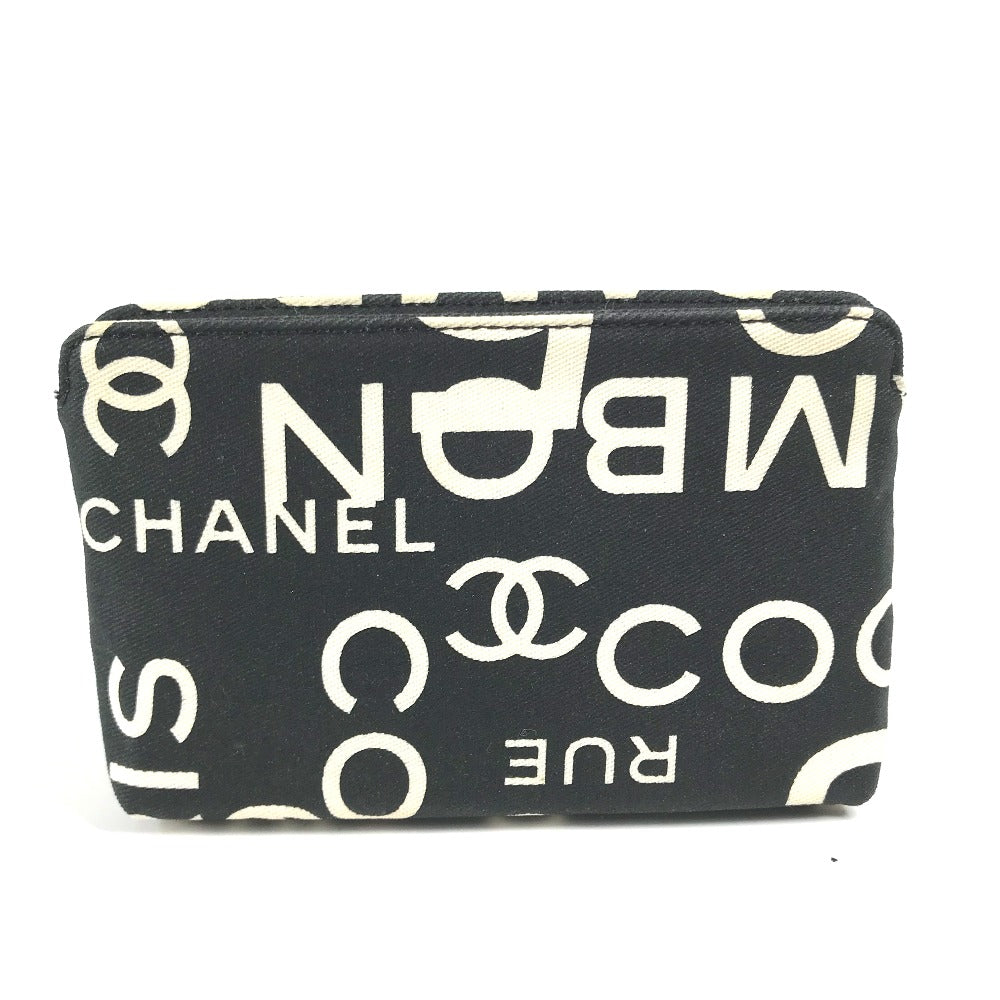 Chanel Pouch Canvas Black Multi Pouch Bysy Line Women Used Authentic