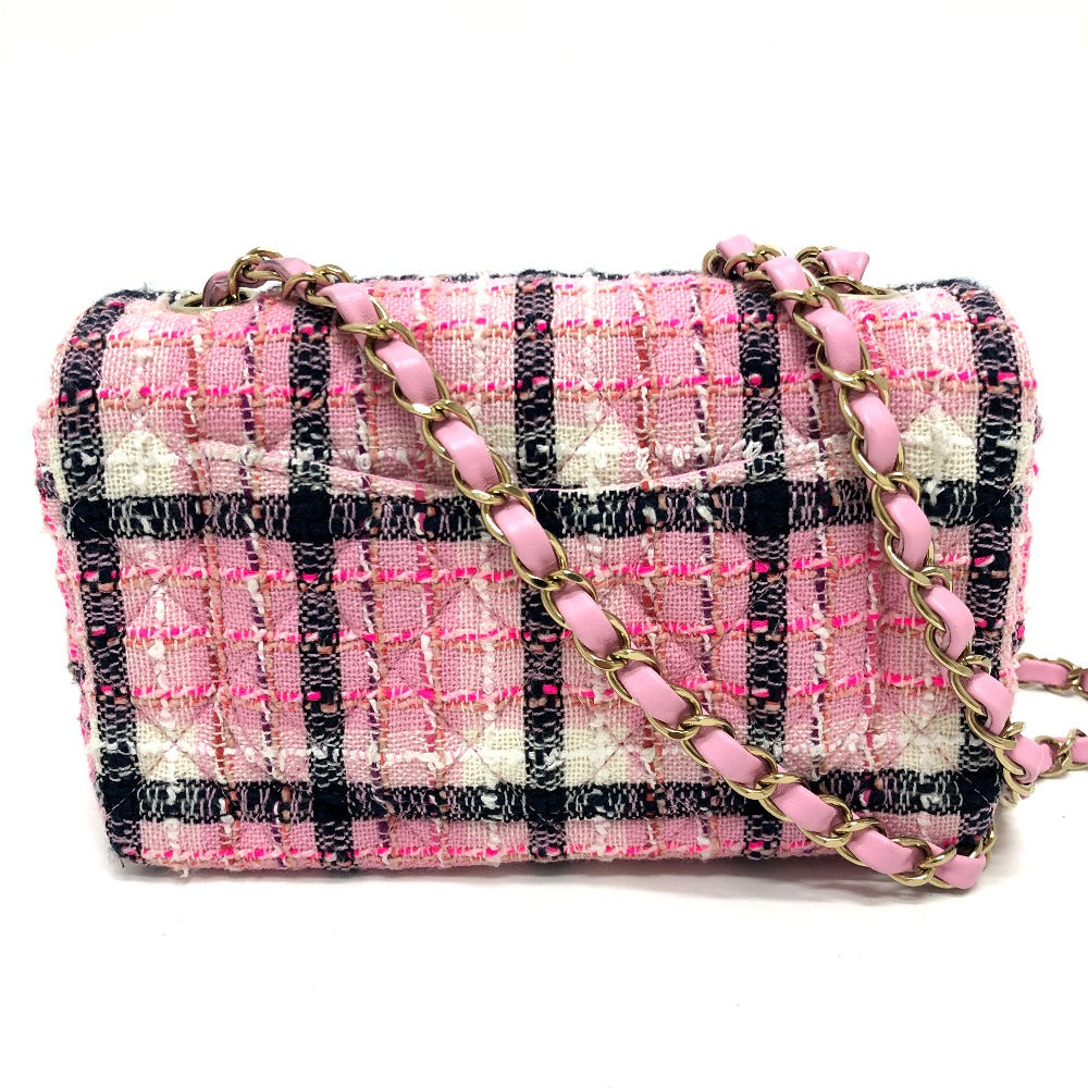 Chanel Shoulder Bag A69900 Tweed Pink 24 S Coco Mark Women Used Authentic