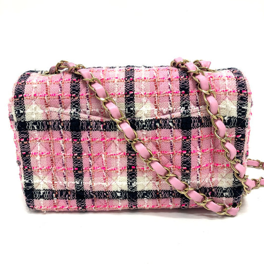 Chanel Shoulder Bag A69900 Tweed Pink 24 S Coco Mark Women Used Authentic