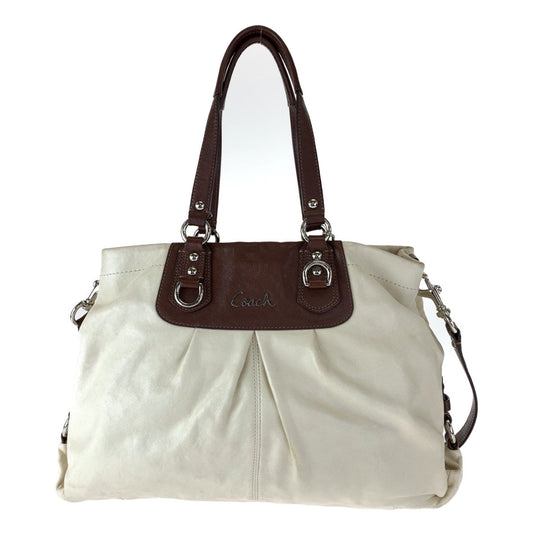 Coach Tote Bag F15513 Leather Beige Ashley