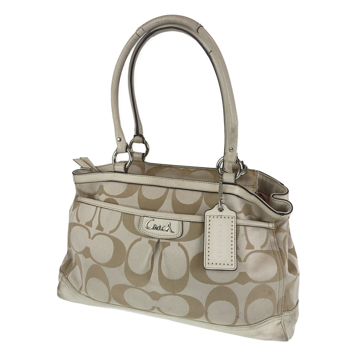 Coach Tote Bag Canvas Beige Signature