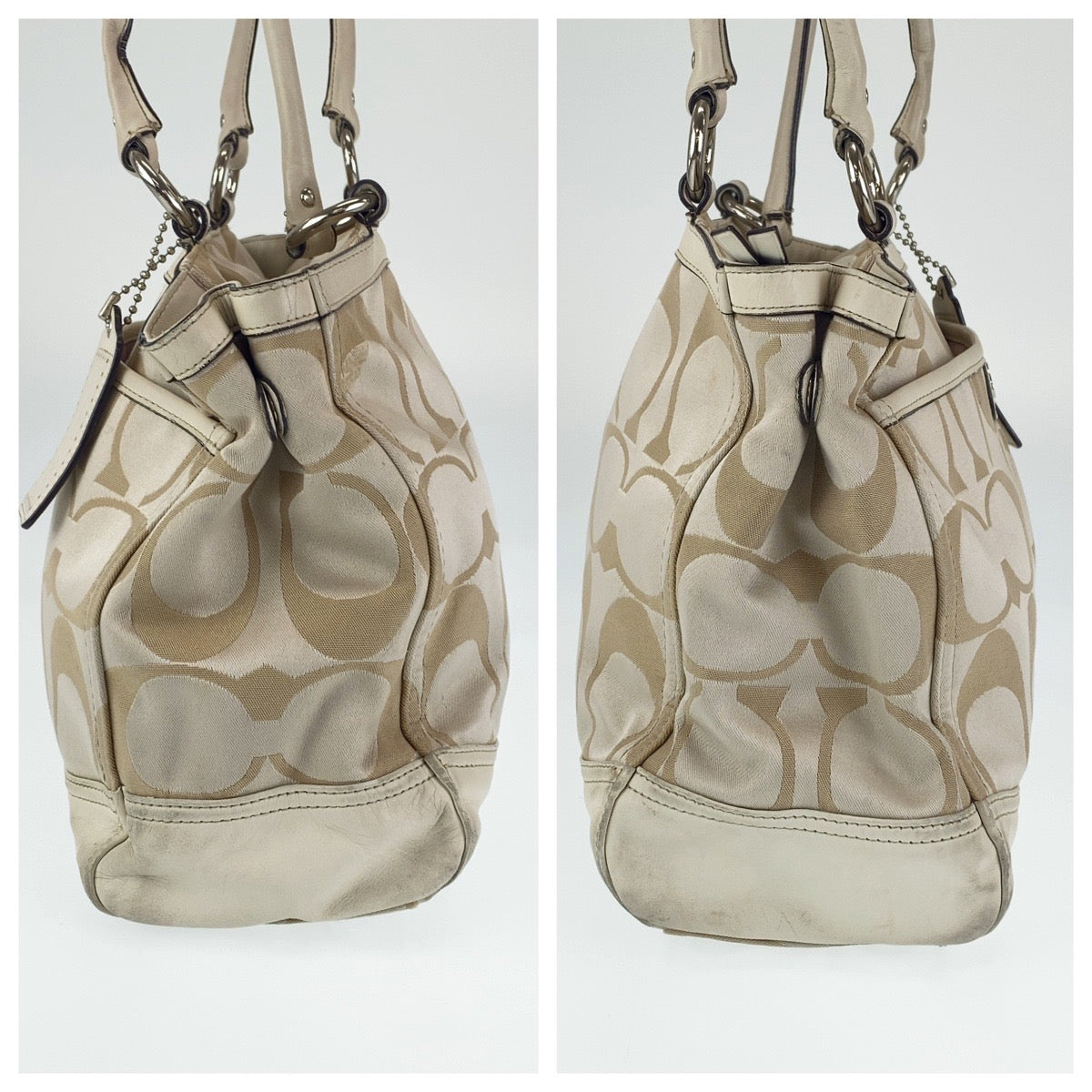 Coach Tote Bag Canvas Beige Signature