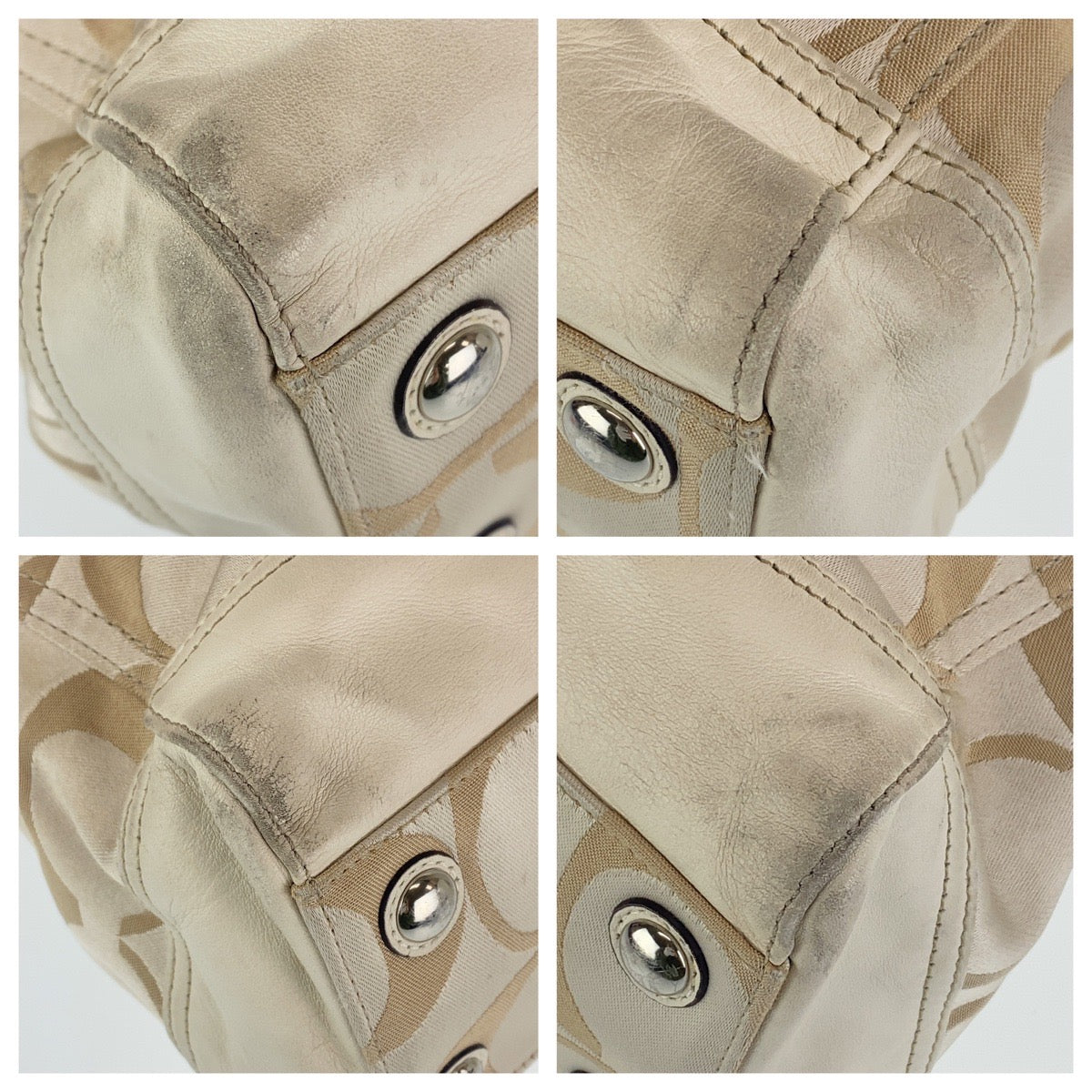 Coach Tote Bag Canvas Beige Signature