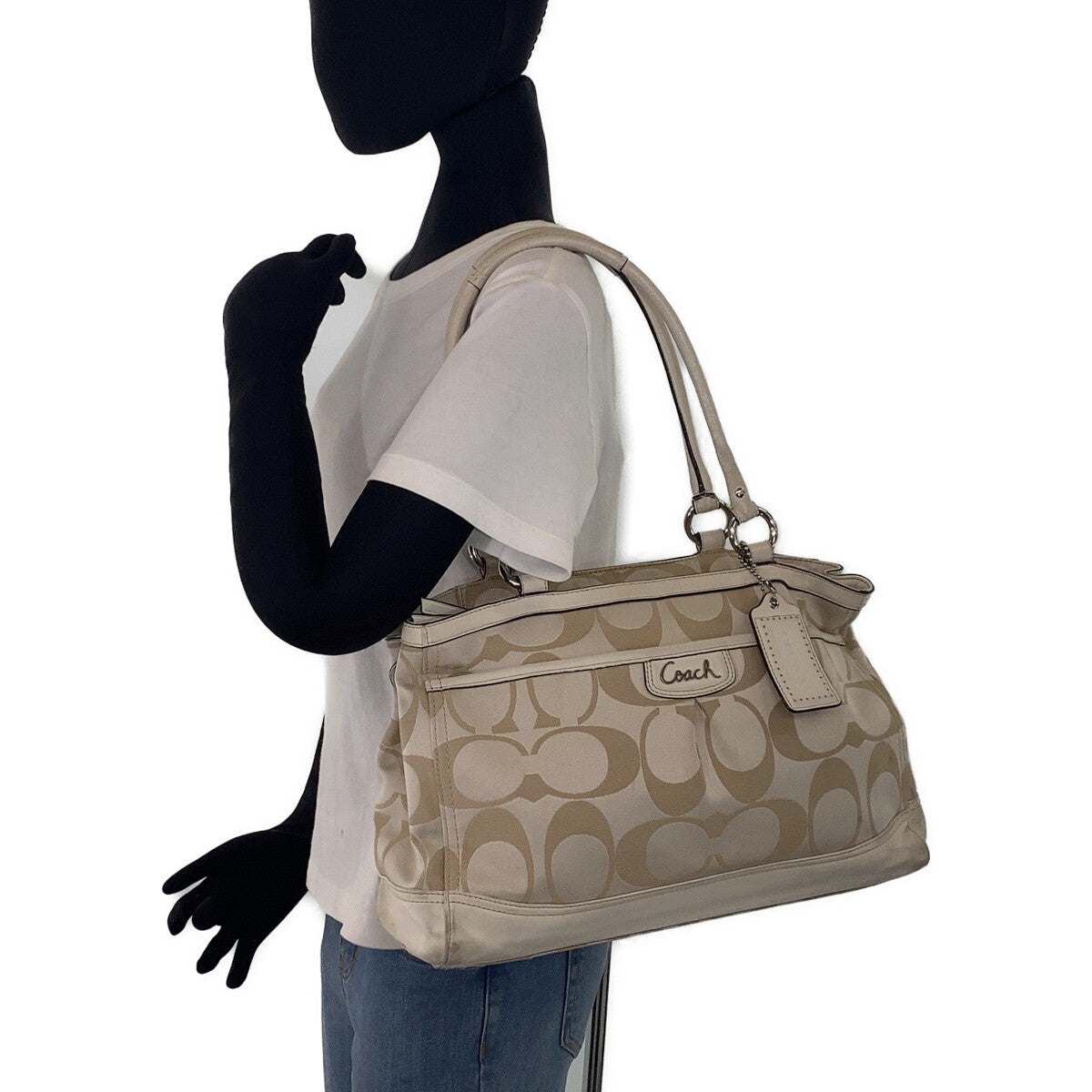 Coach Tote Bag Canvas Beige Signature