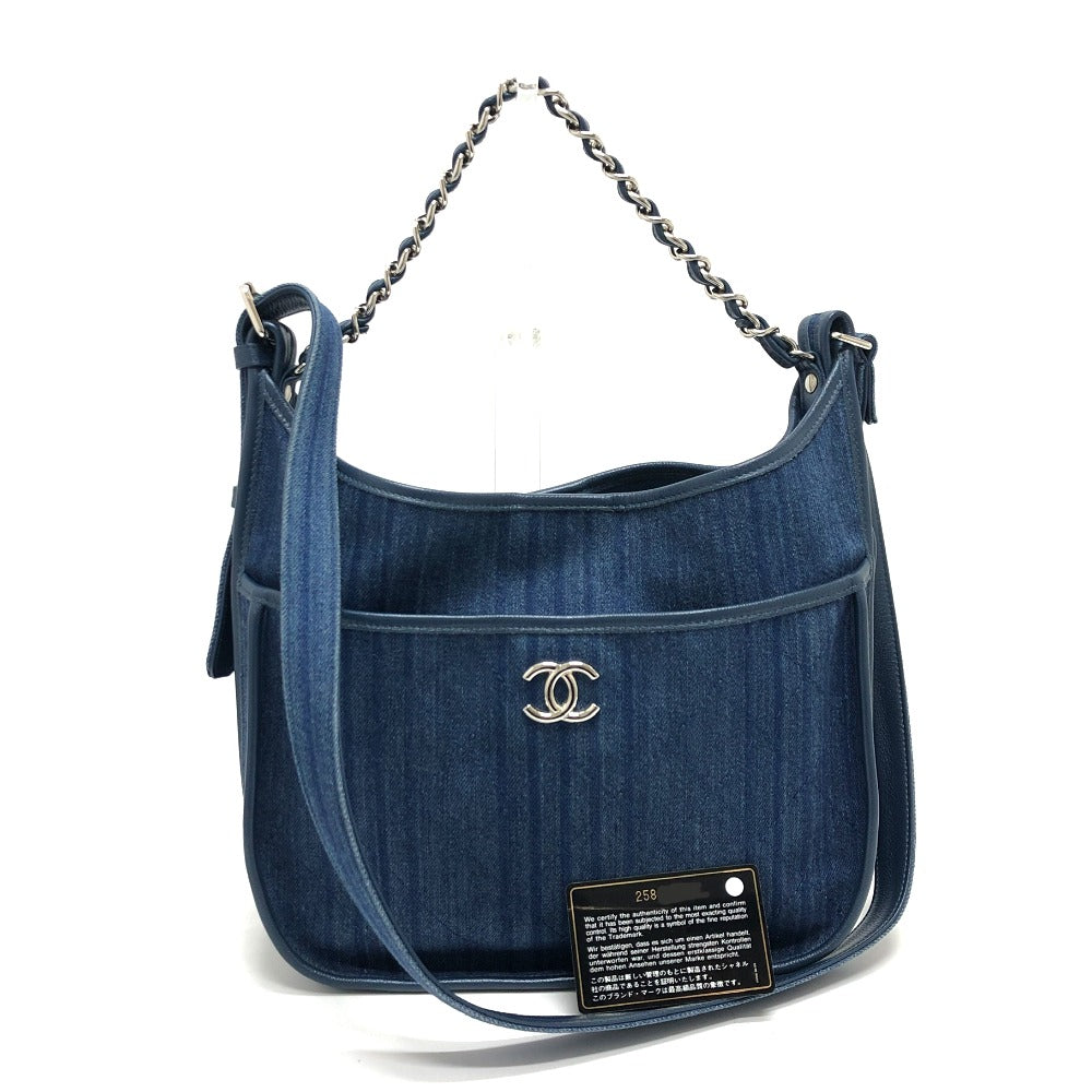 Chanel Shoulder Bag A57641 Denim Blue Matrasse Coco Mark Women Used Authentic