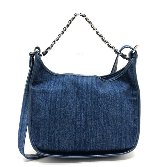 Chanel Shoulder Bag A57641 Denim Blue Matrasse Coco Mark Women Used Authentic