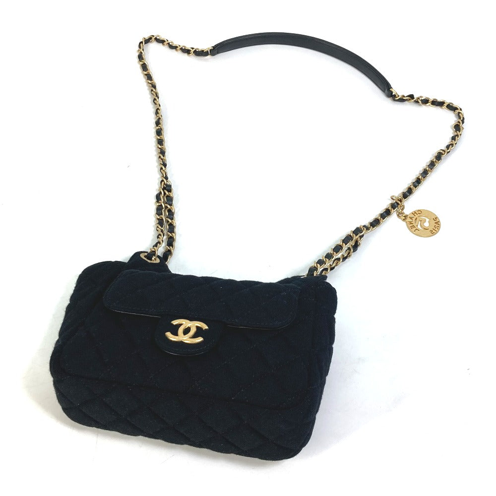 Chanel Shoulder Bag As3710 Jersey Black Matrasse Small Hobo Women Used Authentic