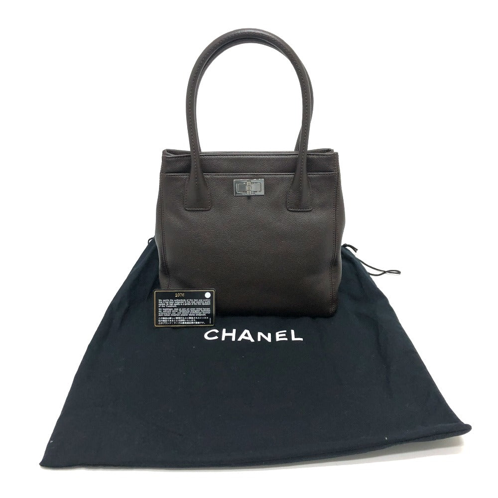 Chanel Tote Bag Leather Brown Executive 2.55 Women Used Authentic