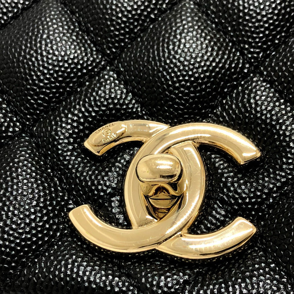 Chanel Handbag A92991 Caviar Skin Black Matelasse Coco Handle 29 Women Used Authentic