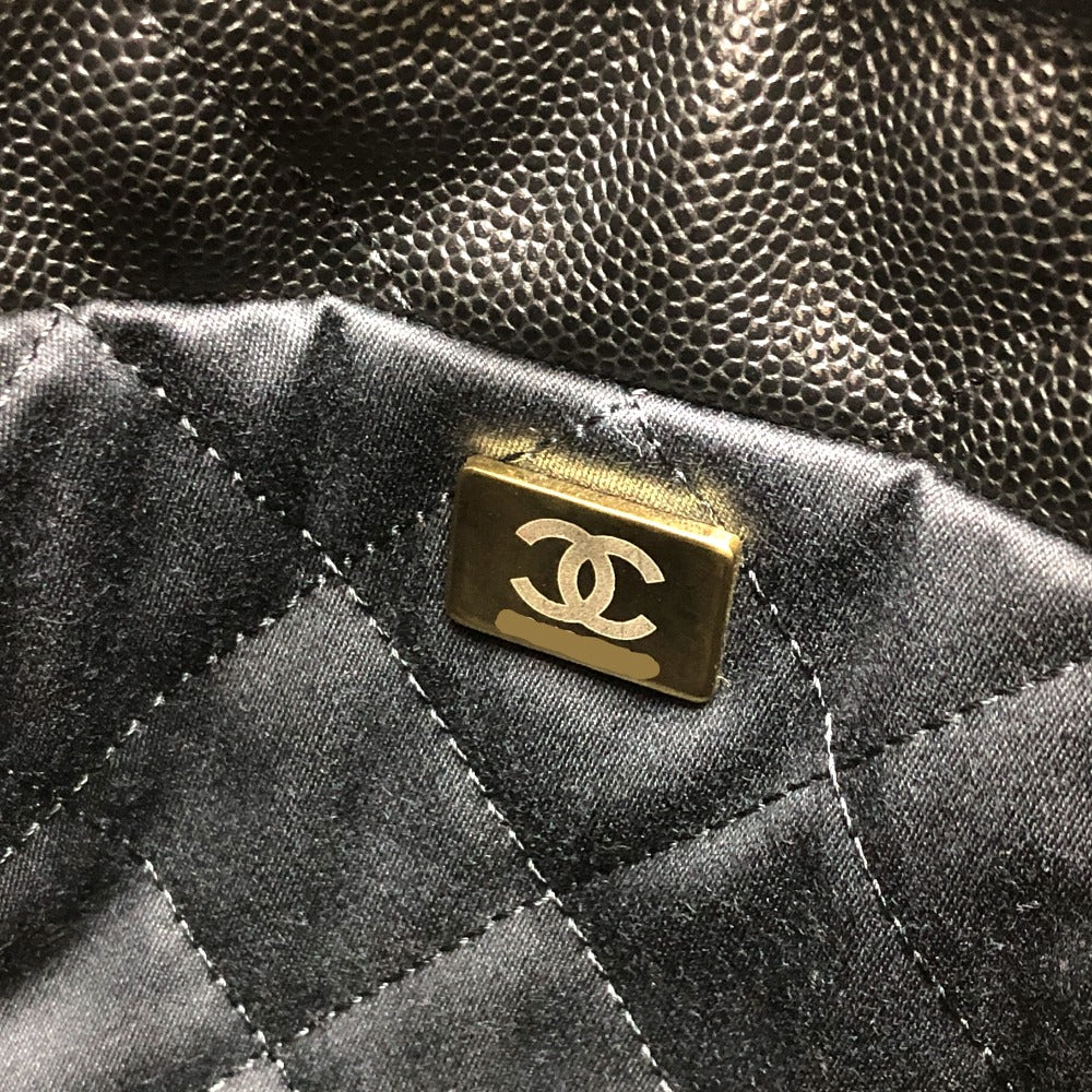 Chanel Shoulder Bag As3980 Caviar Skin Black Matrasse Chanel 22 So Black Women Used Authentic