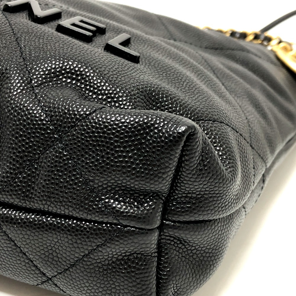 Chanel Shoulder Bag As3980 Caviar Skin Black Matrasse Chanel 22 So Black Women Used Authentic