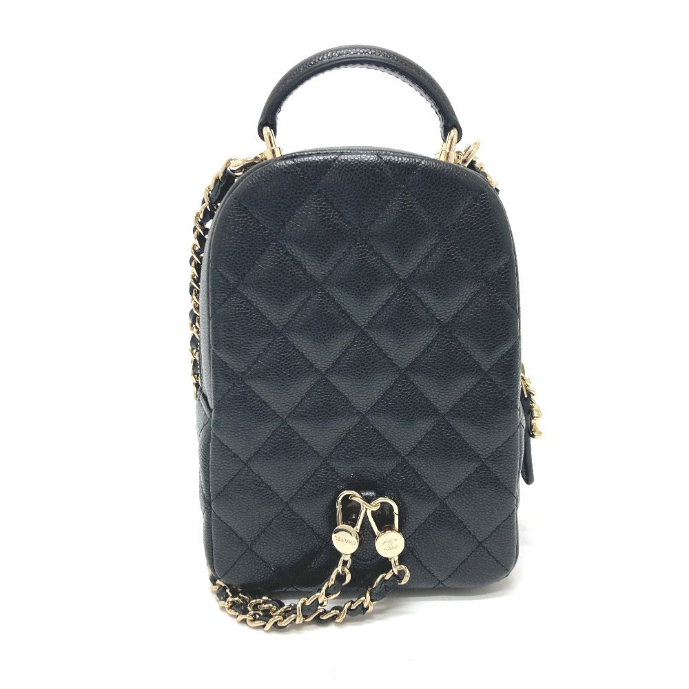 Chanel Backpack Ap3753 Caviar Skin Black Matrasse Timeless Classic Women Used Authentic