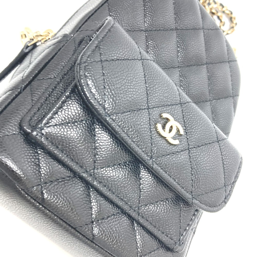 Chanel Backpack Ap3753 Caviar Skin Black Matrasse Timeless Classic Women Used Authentic