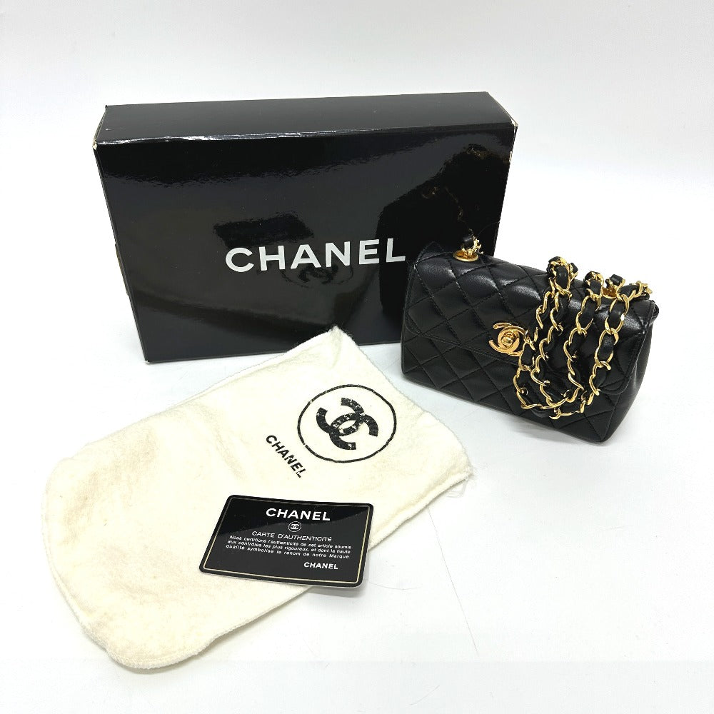 Chanel Shoulder Bag 2208 Lambskin Black Mini Matrasse Women Used Authentic