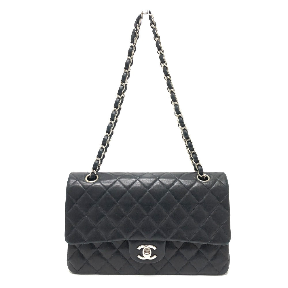 Chanel Shoulder Bag A01112 Lambskin Black Matrasse 25 Women Used Authentic