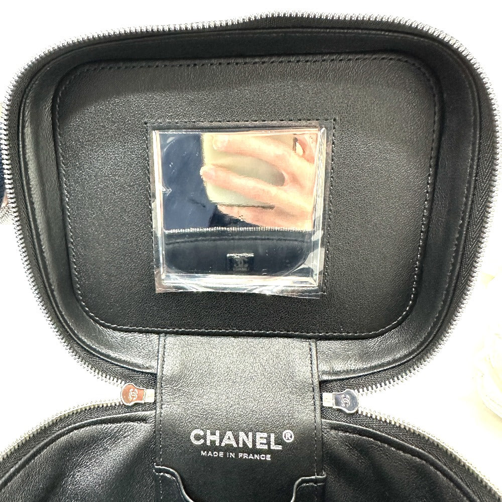 Chanel Vanity Bag As2362 Caviar Skin Black Coco Mark Cc Matelasse Quilting Women Used Authentic