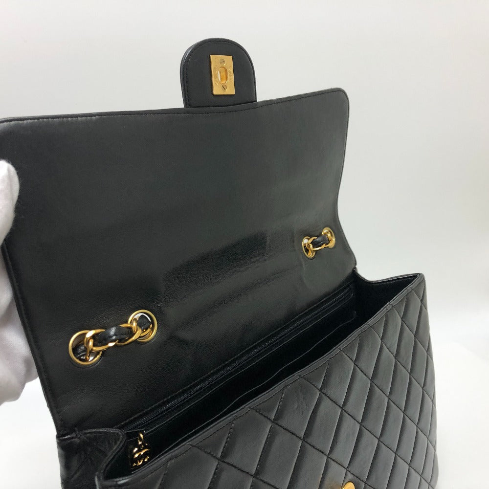 Chanel Shoulder Bag Lambskin Black Matrasse 30 Women Used Authentic