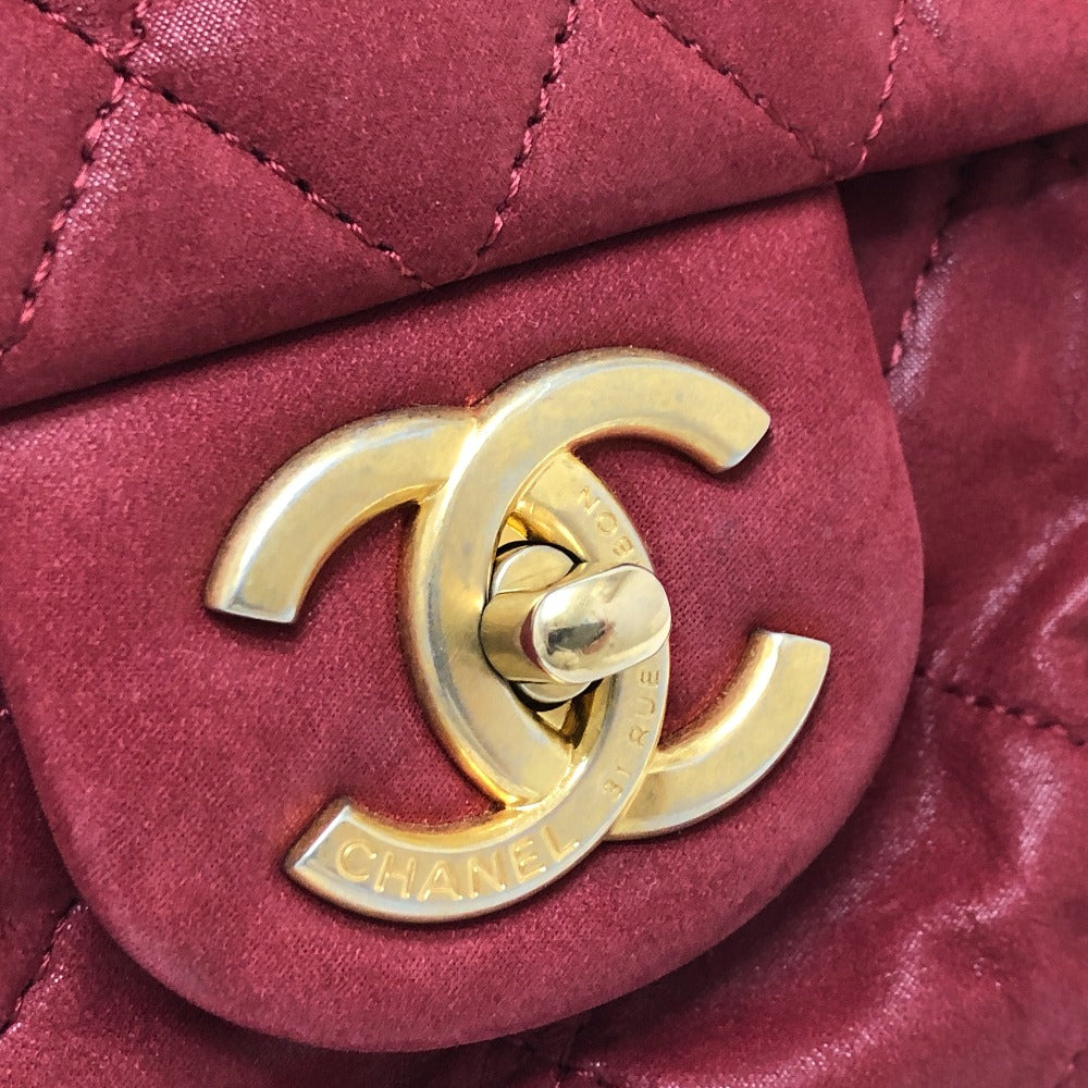 Chanel Shoulder Bag Coated Leather Red Matrasse 30 Coco Mark Women Used Authentic