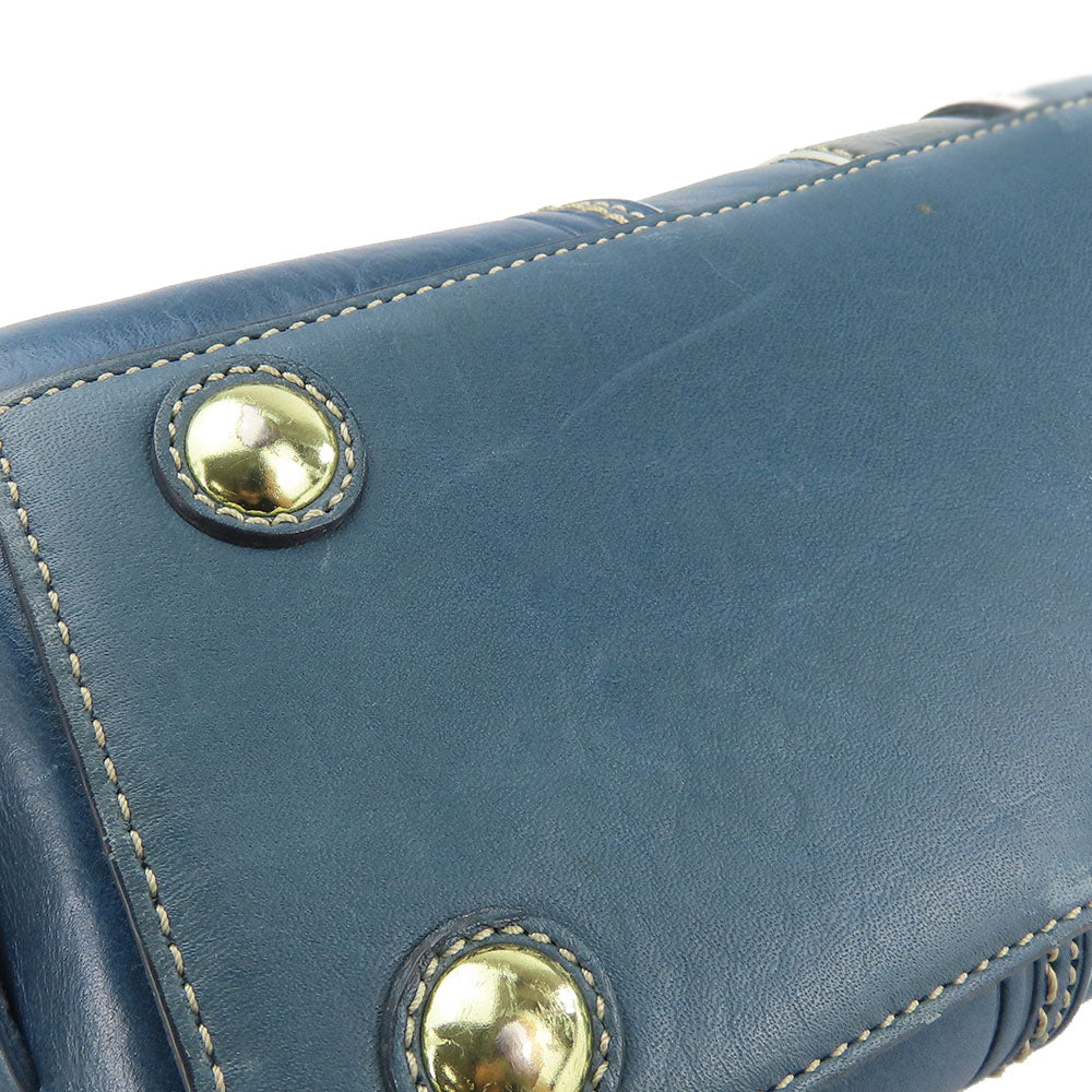 Coach Handbag 11609 Leather, Patent Leather Blue Signature Women Used Authentic